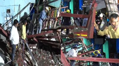 बांधकाम सुरु असणारी 4 मजली इमारत समोरच्या 3 घरांवर कोसळली, ढिगाऱ्याखाली अडकलेली 5 लोकं 4 तासांत रेस्क्यू