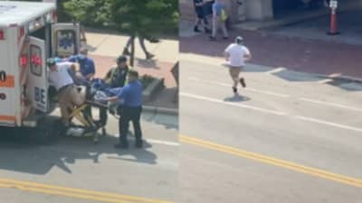 Video | त्याला रुग्णवाहिकेतून बाहेर काढलं, काही क्षणात स्ट्रेचरवरुन उठला अन् पळायला लागला, व्हिडीओ व्हायरल