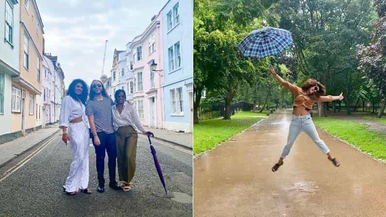 बॉलिवूड अभिनेत्री प्रियांका चोप्रा सध्या लंडनमध्ये धमाल करताना दिसतेय. तिनं सोशल मीडियावर अनेक फोटो शेअर केले आहेत ज्यात ती कधी पावसात मस्ती करतेय तर कधी मित्रांसोबत चालताना दिसली आहे.
