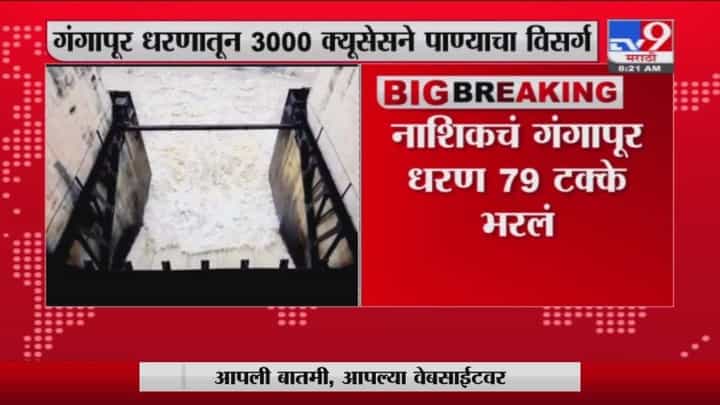 Nashik Gangapur Dam | नाशिकमधील गंगापूर धरण 79 टक्के भरलं, पाण्याचा विसर्ग सुरु Nashik Gangapur Dam | नाशिकमधील गंगापूर धरण 79 टक्के भरलं, पाण्याचा विसर्ग सुरु