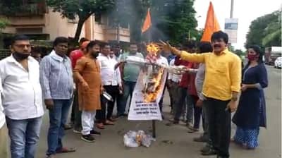 हिम्मत असेल तर रस्त्यावर येऊन दाखवा, प्रसाद लाड यांच्याविरोधात शिवसैनिक आक्रमक, पनवेलमध्ये  प्रतिकात्मक पुतळ्याचे दहन