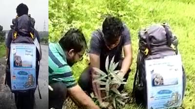 पर्यावरण रक्षणाचा संदेश देण्यासाठी भिवंडीच्या तरुणाचा सहयाद्री ते हिमालय 2000 किमी पायी प्रवास!
