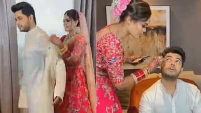 Video | लग्नमंडपात जाण्याआधी नवरीने केला नवरदेवाचा मेकअप, खास व्हिडीओ एकदा पाहाच