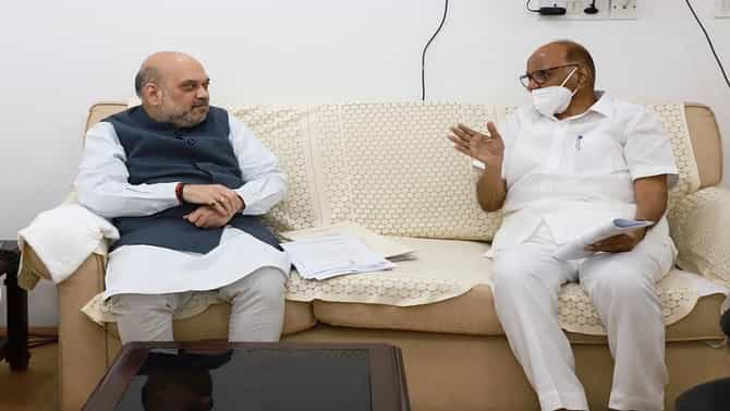 Pawar-Shah Meet : शरद पवारांकडून अमित शाहांचं अभिनंदन, दोन्ही नेत्यांमध्ये साखरेच्या प्रश्नावर सविस्तर चर्चा
