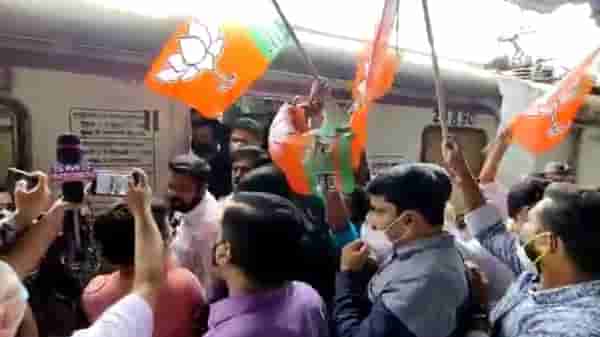 बस, विमानातून प्रवासाला परवानगी, मग सर्वसामांन्यानी काय घोडं मारलं; भाजपचा रेलभरो, दरेकरांना 260 रुपयांचा दंड
