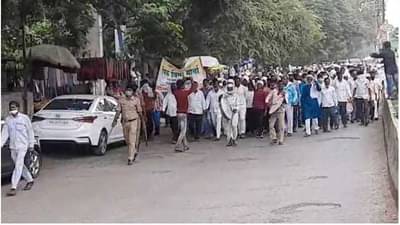 पीक विम्याच्या मागणीसाठी शेतकरी संघर्ष समिती आक्रमक, बीड जिल्हाधिकारी कार्यालयावर बैलगाडी मोर्चा