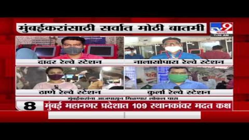 Mumbai local | मुंबईत आजपासून लोकलचे पास मिळणार, दादर, कुर्ला रेल्वे स्टेशनवर पास देण्यासाठीची प्रकिया सुरु