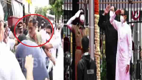 Video : स्वातंत्र्यदिनी मंत्रालयाच्या गेटवर अंगावर रॉकेल ओतून शेतकऱ्याचा आत्मदहनाचा प्रयत्न
