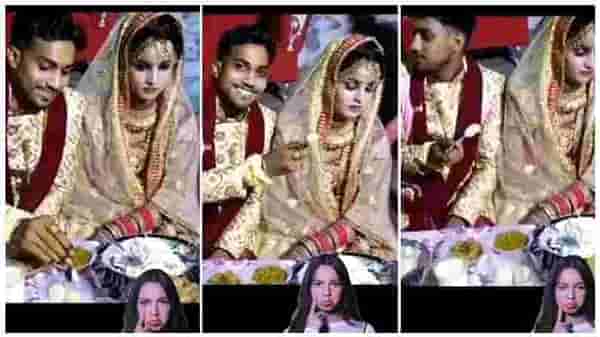 Video | नवरदेव प्रेमाने घास भरवायला गेला, नवरीने मात्र भलतंच केलं, व्हिडीओ व्हायरल