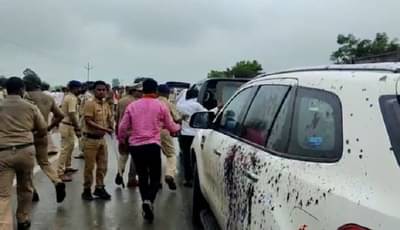 BREAKING - किरीट सोमय्यांच्या ताफ्यावर शिवसैनिकांची दगडफेक