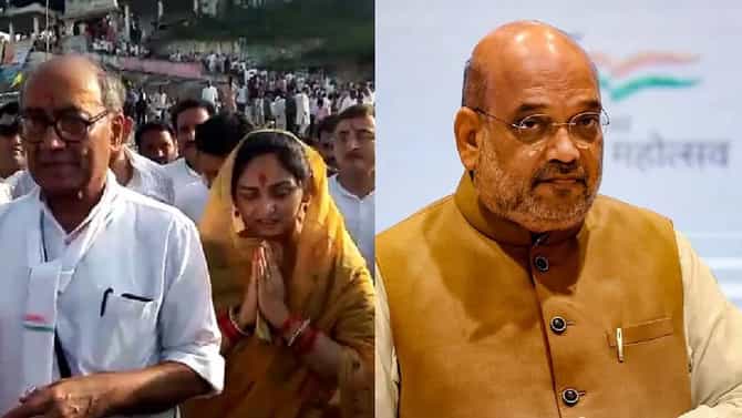 ज्येष्ठ काँग्रेस नेते दिग्विजय सिंहांकडून संघ आणि भाजपचं कौतुक, नर्मदा यात्रेतल्या सहकार्याबद्दल अमित शाहांचे आभार
