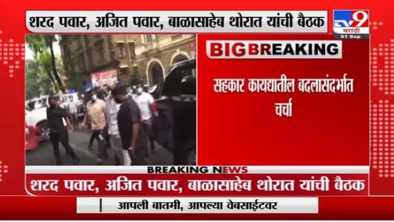 सहकार कायद्याबाबत शरद पवार, बाळासाहेब थोरात, अजित पवार यांच्यात बैठक