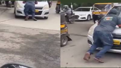 VIDEO | कार चालकाची मुजोरी, कारवाईवेळी बीएमसी मार्शलला बोनेटवरुन फरफटत नेलं