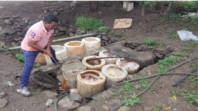 पहाटे पाच वाजता पोलिसांची शेतात धाड, साडेआठ लाखांची 40 हजार लिटर हातभट्टी दारु नष्ट