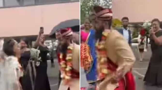 Video | भर रस्त्यावर नवरी-नवरदेवाचा भन्नाट डान्स, व्हिडीओ पाहून तुम्हीही पोट धरून हसाल