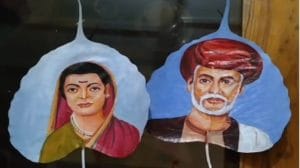 वाळलेल्या पिंपळपानावर साकारले शिवाजी महाराज, महात्मा फुले, साताऱ्यातील शिक्षकाचा अजब अविष्कार