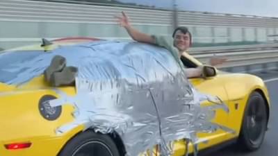 गाडीच्या छतावर स्वत:ला बांधलं, 180 किमीच्या वेगाने पळवली गाडी, VIDEO पाहून फुटेल घाम!