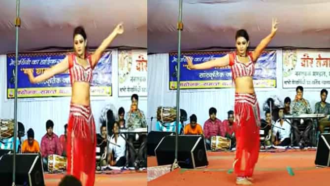 Haryanvi Dance Song: ‘बिजली’ बनून स्टेजवर घातला धुमाकूळ, गोरी नागौरीचा हाय वोल्टेज हरयाणवी डान्स पाहिलात का?