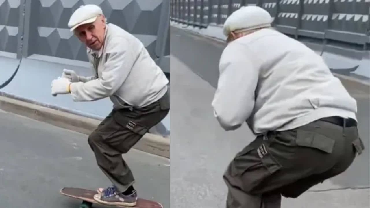 VIDEO : 73 वर्षांच्या आजोबांची स्केटबोर्डवर धमाल!, व्हिडीओ पाहून व्हाल चकीत
