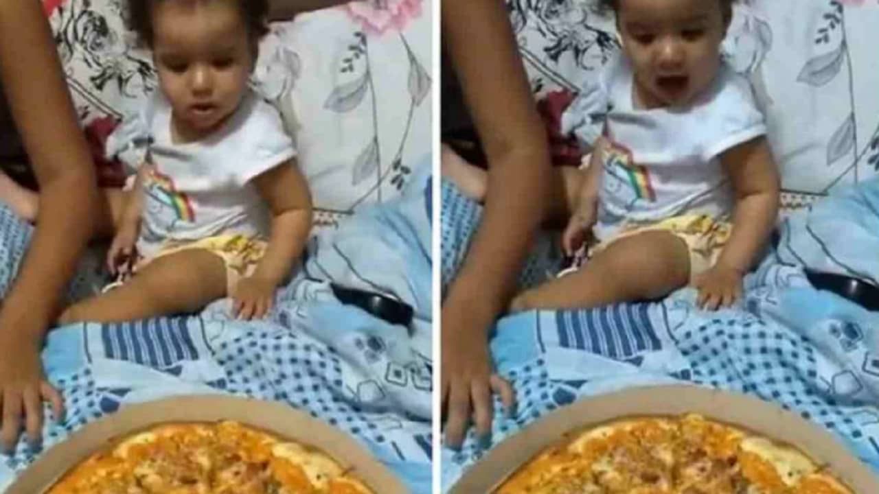 VIDEO : पिझ्झा पाहून बाळाने दिली लाखमोलाची Reaction, व्हिडीओ पाहून नेटकरीही खुश