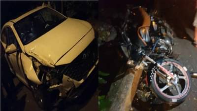 कारच्या धडकेनंतर बाईक 60 फूट उंच हवेत उडाली, महिलेचा जागीच मृत्यू, औरंगाबादेत अपघाताचा थरार
