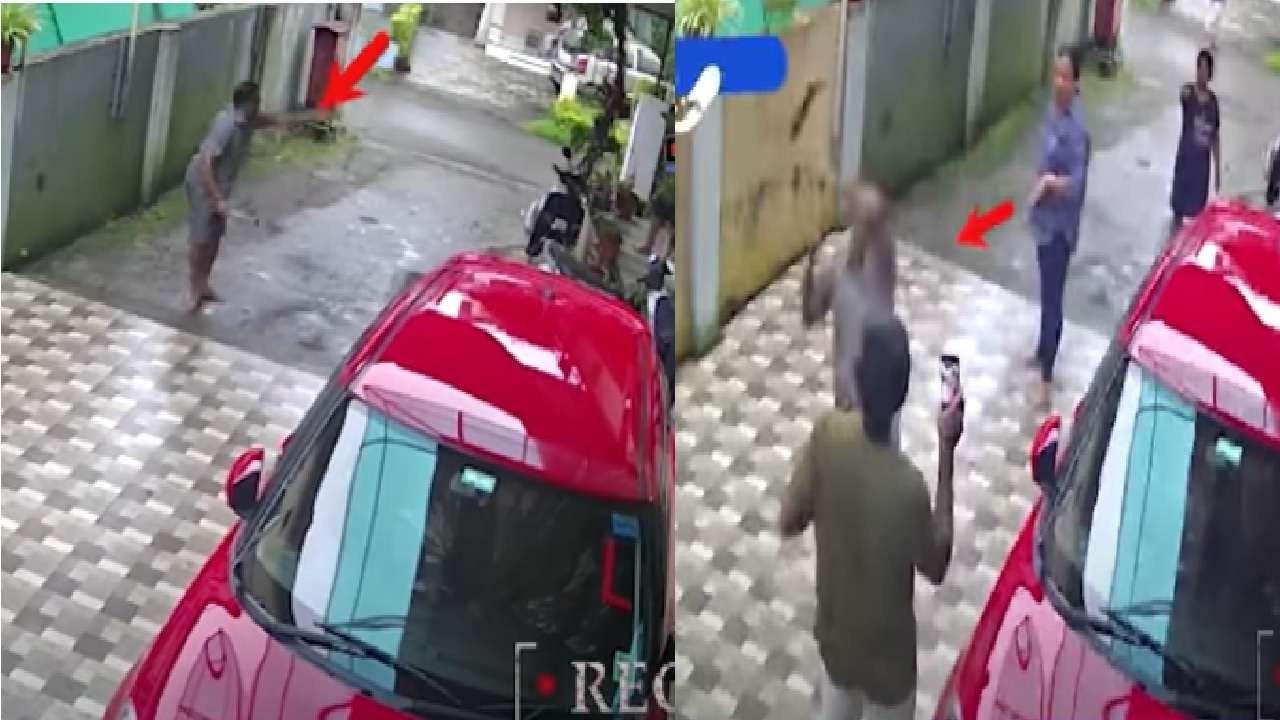 CCTV VIDEO | लादीवरुन घसरुन पडल्याने शेजाऱ्यांमध्ये वाद, एकमेकांच्या अंगावर धावून जाण्याचा प्रयत्न