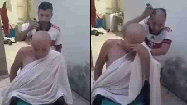 Viral Video : कर्करोगाशी लढणाऱ्या वडिलांना मुलाने दिलं धैर्य, व्हायरल व्हिडीओ पाहून लोकांचे डोळे पाणावले