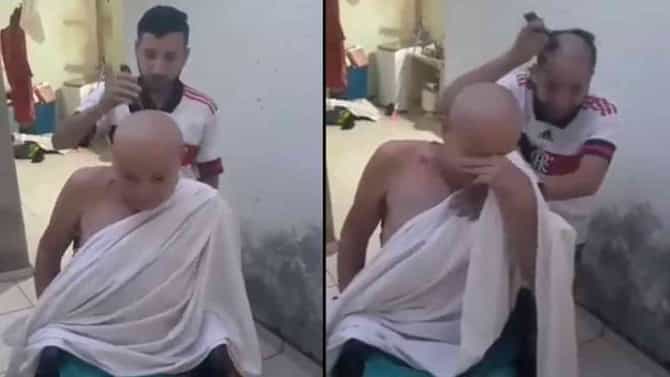 Viral Video : कर्करोगाशी लढणाऱ्या वडिलांना मुलाने दिलं धैर्य, व्हायरल व्हिडीओ पाहून लोकांचे डोळे पाणावले