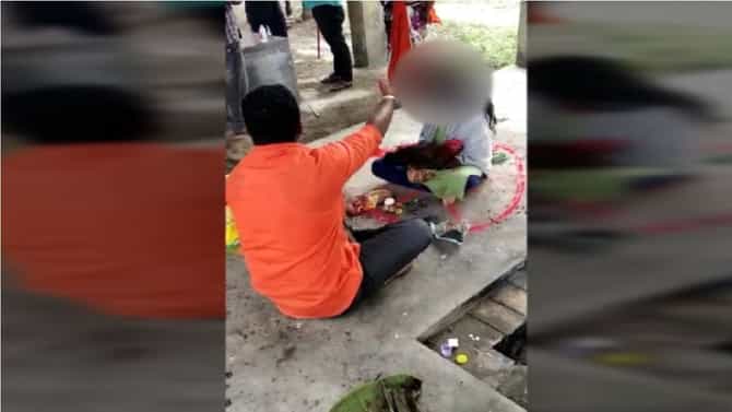 VIDEO | साताऱ्यात अल्पवयीन मुलीचे स्मशानभूमीत पूजन, मांडीत कोंबडा ठेवून मांत्रिकाकडून पूजा