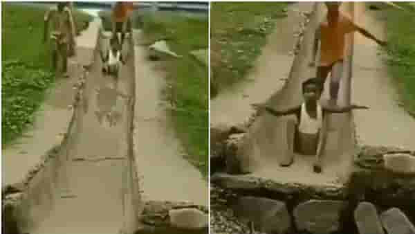 घसरगुंडीवरचा स्टंट महागात, लोकांना हसू आवरेना, व्हिडीओ पाहून नेटकऱ्यांना बालपण आठवलं!