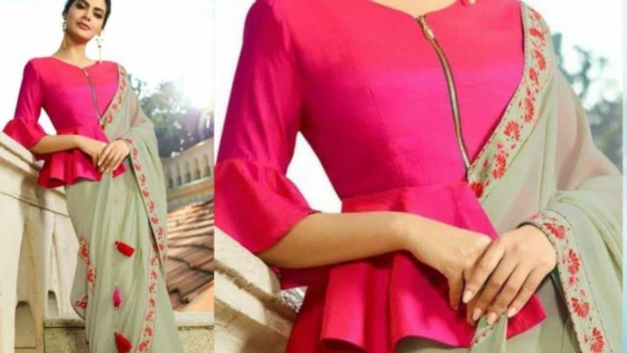 साडीला आधुनिक रुप देण्यासाठी आजकाल पेपलम ब्लाउज खूप पसंत केले जात आहे. यामध्ये कंबरेवर किंवा त्याच्या आसपासच्या भागावर फ्रिल किंवा फ्रिंजचा वापर केला जातो. लांबीमध्ये ते सामान्य ब्लाउजपेक्षा किंचित लांब असतात.