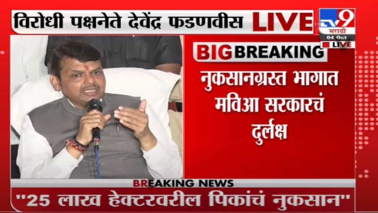 Devendra Fadnavis | नुकसानग्रस्त भागात महाविकास आघाडी सरकारचं दुर्लक्ष : देवेंद्र फडणवीस
