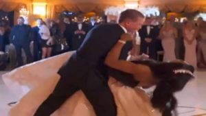 VIDEO : लग्नात नाचता नाचता पडले नवरा-नवरी, व्हिडीओ पाहून लोकांना हसू आवरेना