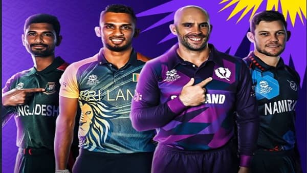 टी20 विश्वचषकाचे (T20 World Cup) ग्रुप स्टेजचे सामने अखेर संपले आहेत. श्रीलंका विरुद्ध नेदरलँड्स (Sri lanka vs Netharlands) यांच्यातील सामन्याने ग्रुप स्टेजच्या सामन्याची सांगता झाली. आता आजपासून (23 ऑक्टोबर) सुपर 12 चे सामने सुरु होणार आहेत. सुपर 12 मध्ये आधी 8 संघ असताना आणखी 4 संघ ग्रुप स्टेजमधून सुपर 12 मध्ये गेले आहेत. हे संघ आहेत बांग्लादेश, स्कॉटलंड, नामिबिया आणि श्रीलंका. यातील स्कॉटलंड आणि नामीबिया हे संघ भारत असणाऱ्या गटात गेले आहेत.