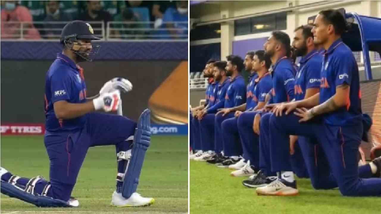 India vs Pakistan | टीम इंडियाचे खेळाडू गुडघ्यावर बसले, अन् जगाने सलाम ठोकला, नेमकं कारण काय ?
