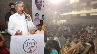 गँगस्टर शरद मोहोळच्या पत्नीकडून चंद्रकांत पाटलांचा सत्कार, गदारोळ होताच म्हणाले, कार्यक्रम सगळ्यांसाठी खुला, पास नव्हते!