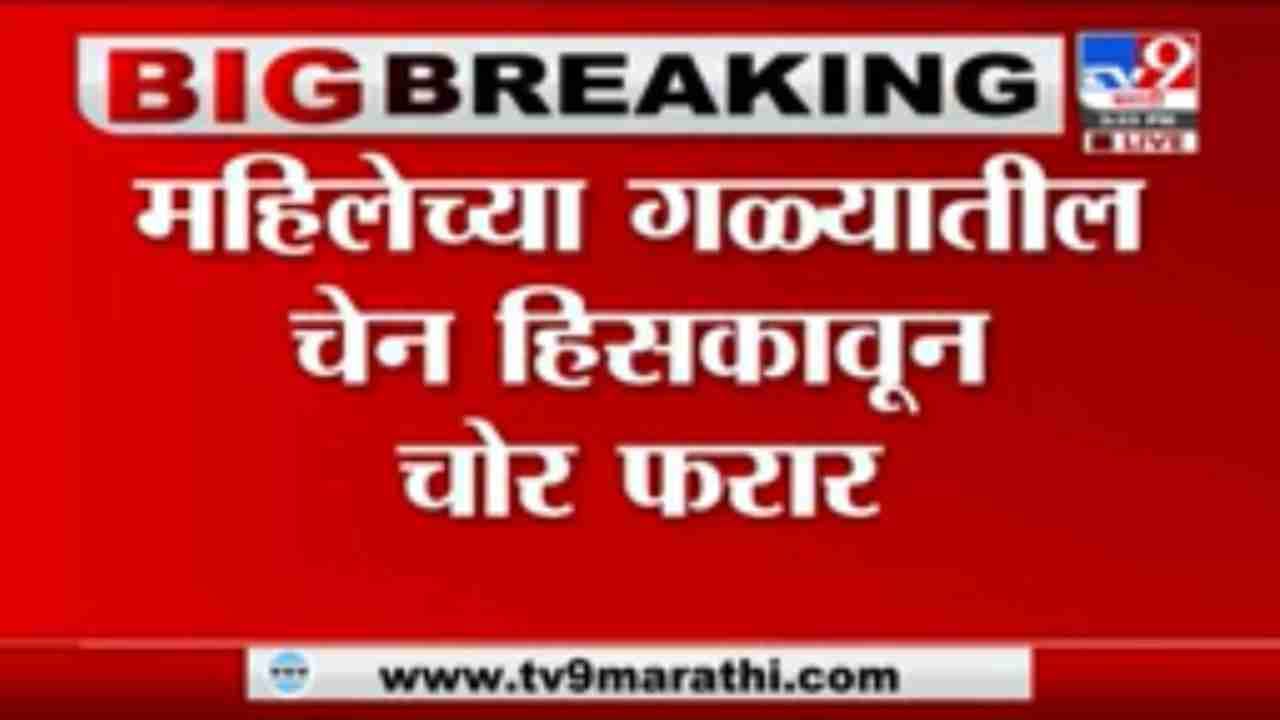 Pimpri-Chinchwad | पिंपरी - चिंचवडमध्ये महिलेच्या गळ्यातील चेन हिसकावून चोर फरार, घटना CCTVमध्ये कैद Pimpri-Chinchwad | पिंपरी - चिंचवडमध्ये महिलेच्या गळ्यातील चेन हिसकावून चोर फरार, घटना CCTVमध्ये कैद