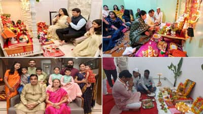 Political Leaders Diwali Celebration | फडणवीस, गडकरी ते मुंडे, राजकीय नेत्यांच्या दिवाळी सेलिब्रेशनचे खास फोटो