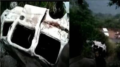 माळशेज घाटात भीषण अपघात, कार 100 फूट खोल दरीत कोसळून पेटली, महिलेचा मृत्यू