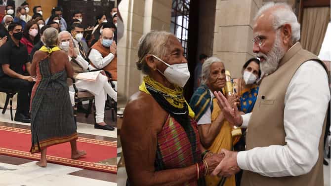 पद्म पुरस्कार सोहळ्यात सर्वाधिक चर्चा, ज्यांना पाहून मोदी-शाहांनी नमस्कार केला, कोण आहेत तुलसी गौडा?