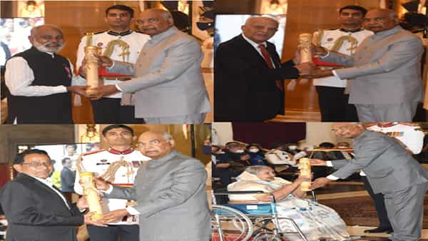 नवी दिल्ली : देशातील सर्वोच्च नागरी पुरस्कार असणाऱ्या पद्म पुरस्कारांचे वितरण आज (9 नोव्हेंबर) राष्ट्रपती रामनाथ कोविंद यांच्या हस्ते करण्यात आले. प्रसिध्द उद्योजक रजनीकांत देविदास श्रॉफ यांना पद्मभूषण तर ज्येष्ठ सामाजिक कार्यकर्त्या सिंधुताई सपकाळ, गिरीश प्रभुणे यांच्यासह अन्य तीन मान्यवरांना पद्मश्री पुरस्कार प्रदान करून गौरविण्यात आले.