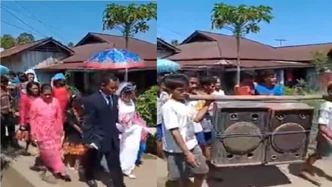 Video | ना वाजंत्री, ना डीजे, तरी आनंदी अनंद गडे, नवरी-नवरदेवाचा मजेदार व्हिडीओ व्हायरल