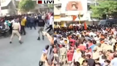 VIDEO: तोंडाला रुमाल, हातात काठ्या, शेकडो तरुण रस्त्यावर; अमरावतीत जमावाकडून प्रचंड दगडफेक
