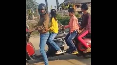 Viral Video | एका स्कुटरवर 4 जण तुम्ही अनेकदा पाहिले असतील, पण हा देशी जुगाड पाहून तुमचंही डोकं चक्रावेल