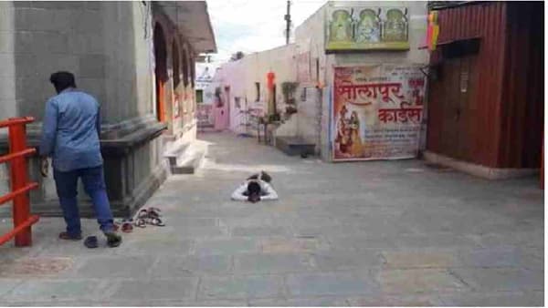 Solapur: एसटीच्या विलिनीकरणासाठी मोहोळच्या शेतकऱ्याचं तुळजाभवानीला साकडं, 45 किमीपर्यंत लोटांगण घालत आंदोलन