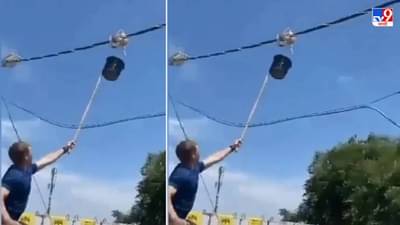 Video: तारेवर लटकल्या मांजरीच्या पिलांची जुगाडाने सुटका, लोक म्हणाले, आम्हाला इश्क सिनेमाचा तो सीन आठवला!