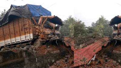 Nashik | अंबड औद्योगिक वसाहतीत भीषण अपघात, शेड तोडून ट्रक थेट शेतात; चालकाचा जागीच मृत्यू