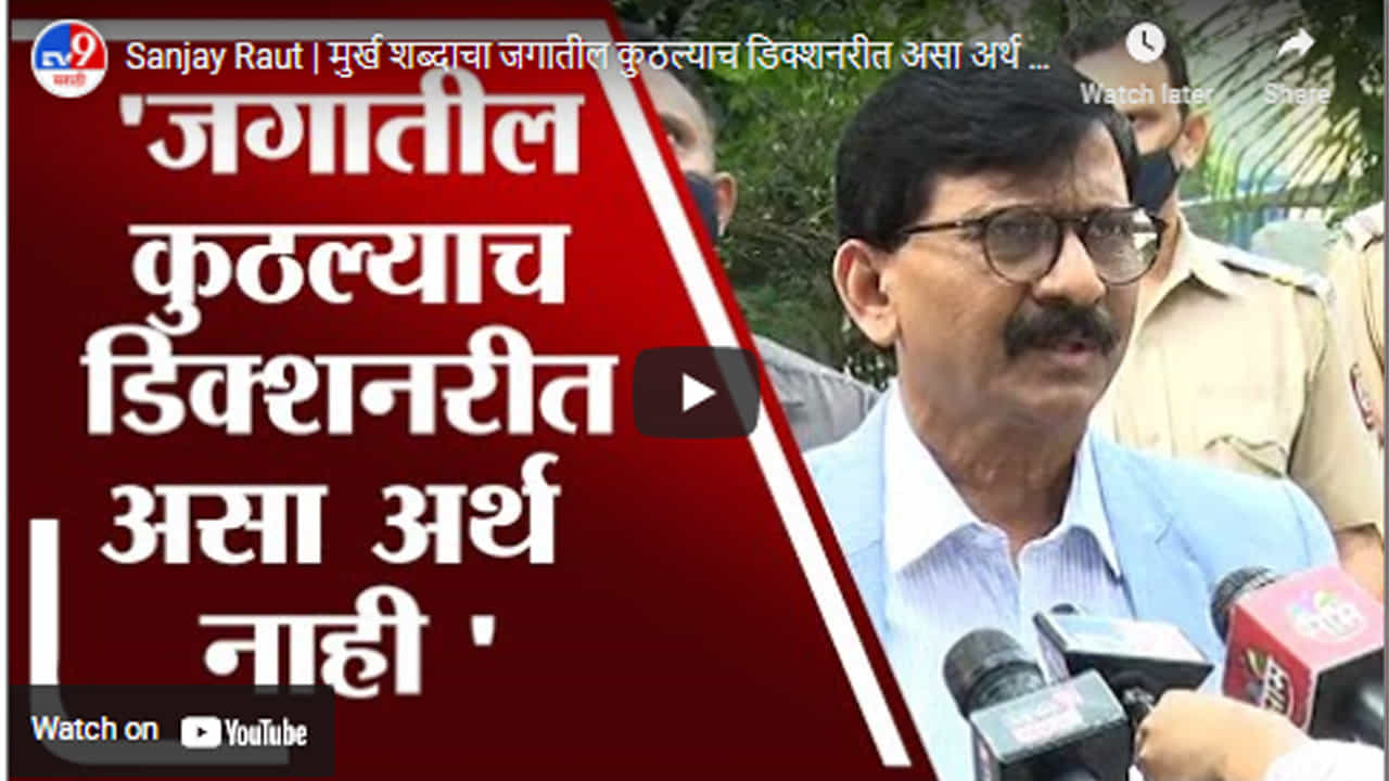 Sanjay Raut | मुर्ख शब्दाचा जगातील कुठल्याच डिक्शनरीत असा अर्थ होत नाही : संजय राऊत