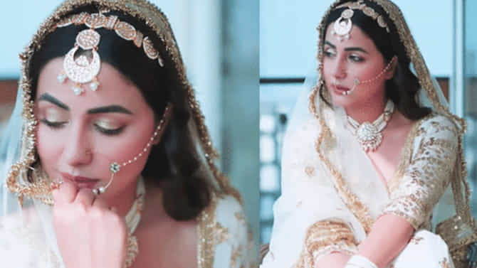 Hina Khan Traditional Bride Look : ‘तुम हुस्न परी, तुम जानेजहाँ...’, हिना खानचा ब्रायडल अंदाज पाहून नेटकरी घायाळ!