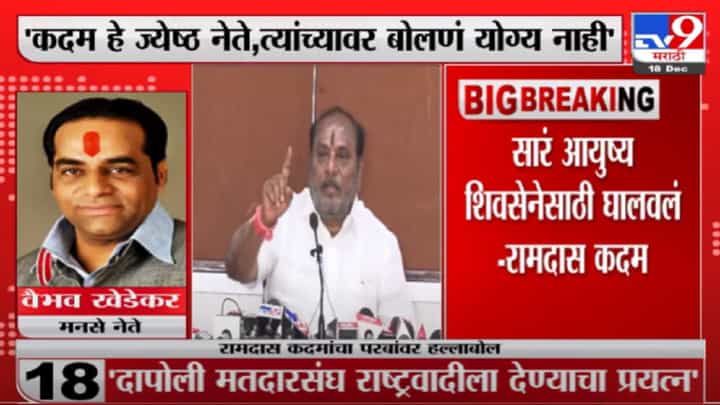 Vaibhav Khedekar | फक्त मी आणि माझं कुटुंब अश्याच पद्धतीचा कार्यक्रम रामदास कदम यांनी राबवला Vaibhav Khedekar | फक्त मी आणि माझं कुटुंब अश्याच पद्धतीचा कार्यक्रम रामदास कदम यांनी राबवला